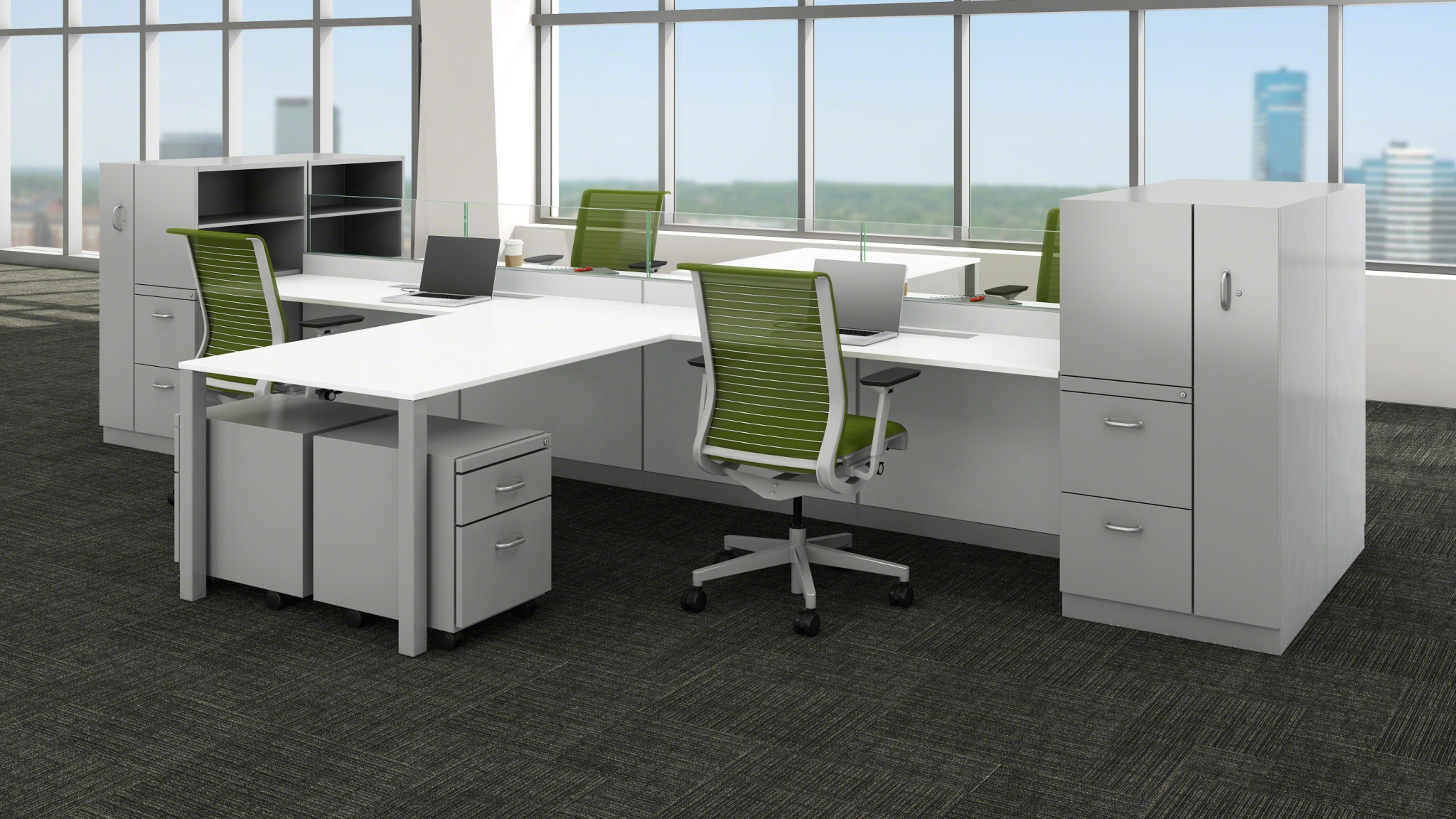 TS Series Pedestal Ohio Desk