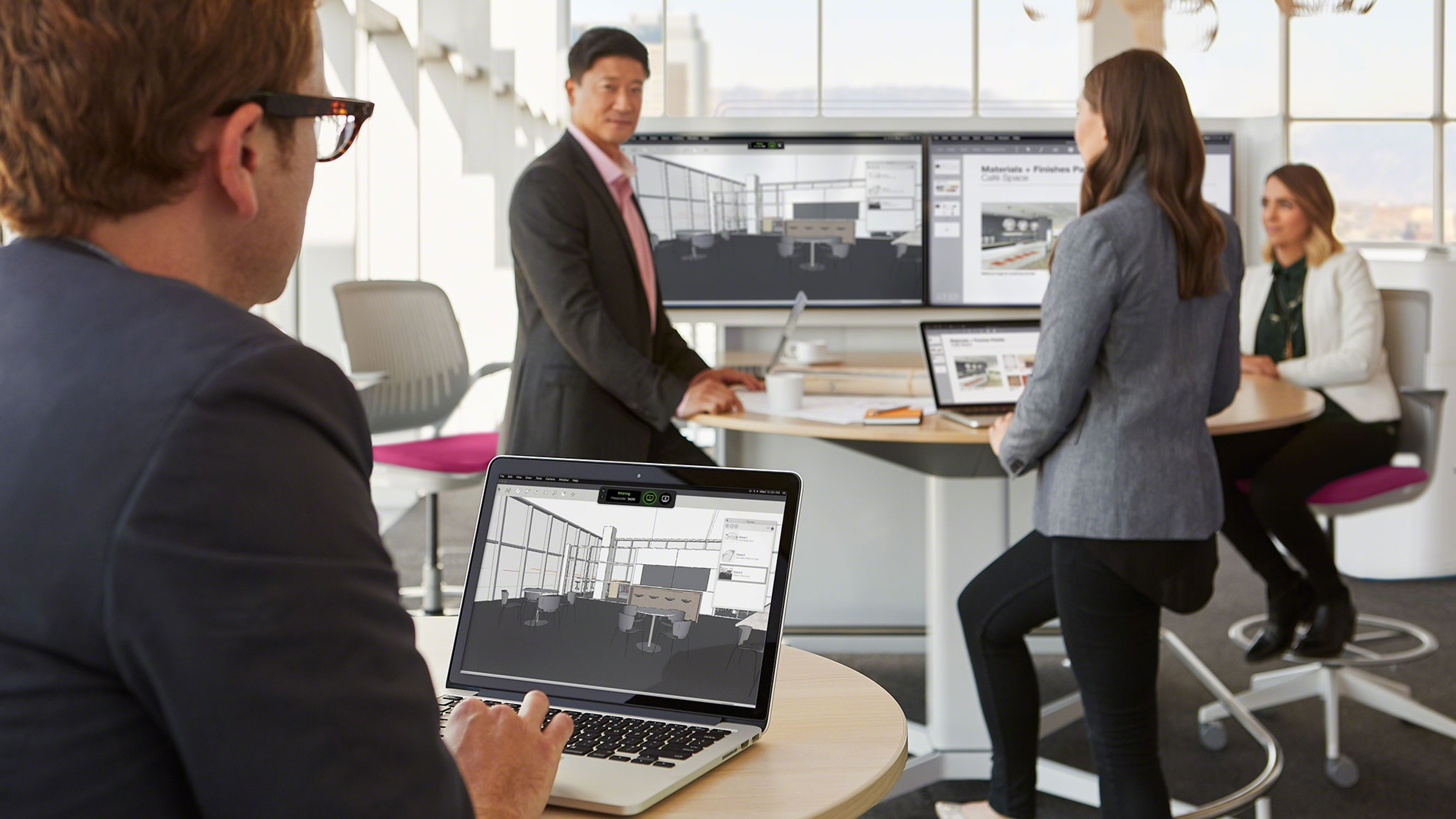 media:scape Virtual PUCK with standing height table