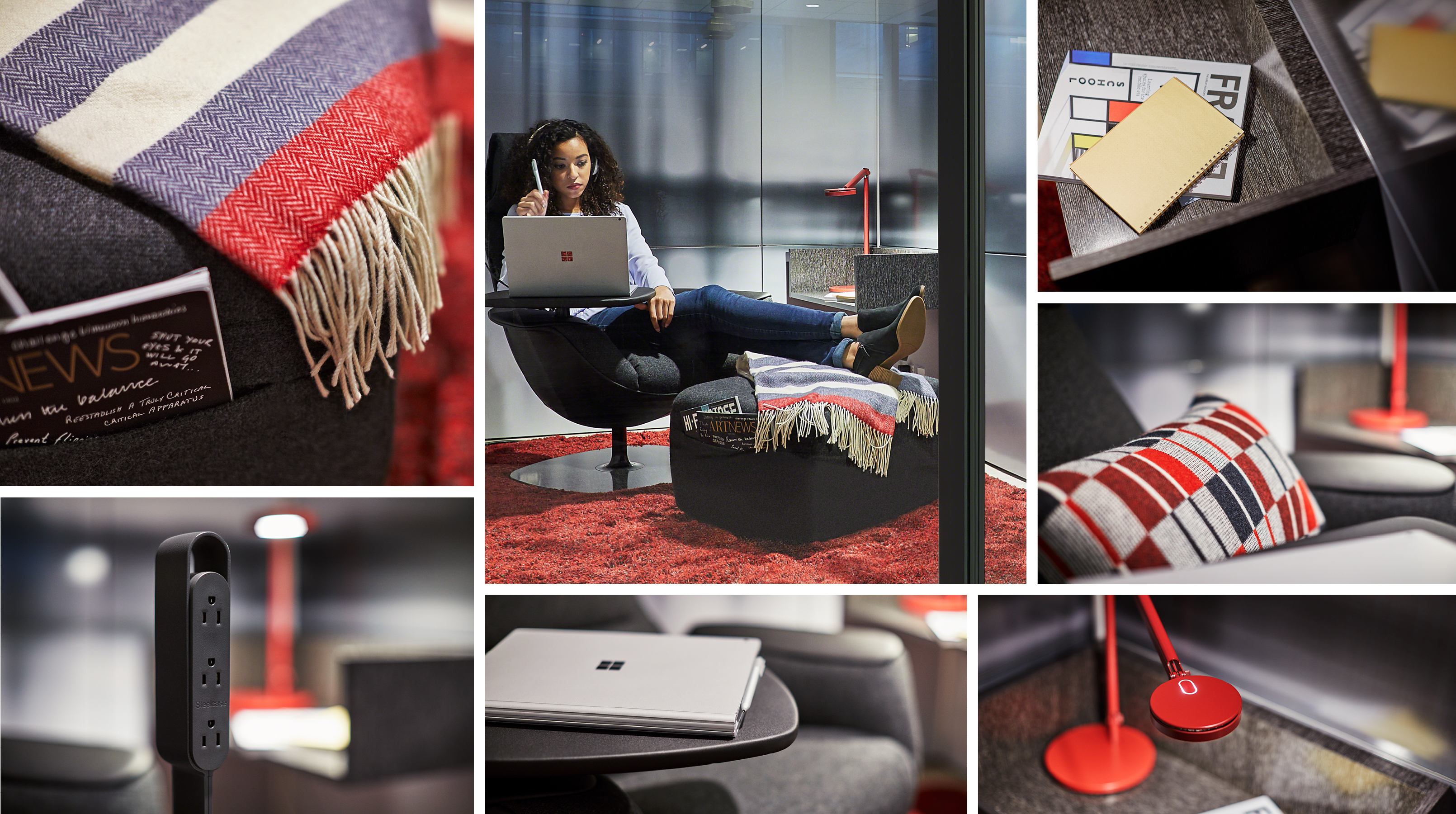 Various examples of creative work spaces.