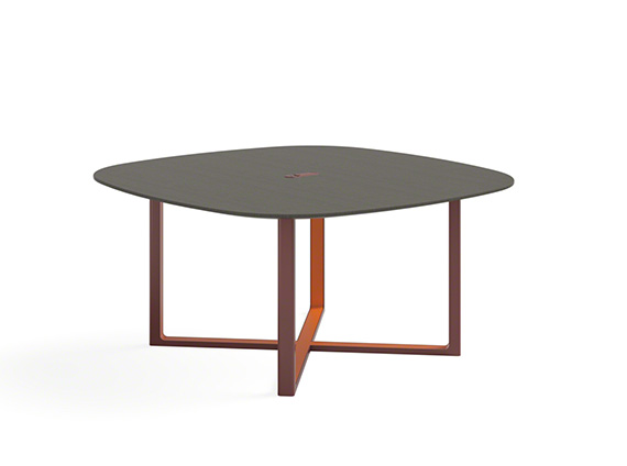 Verlay table with wood legs