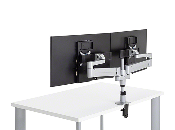 On white image of Dual monitor holder