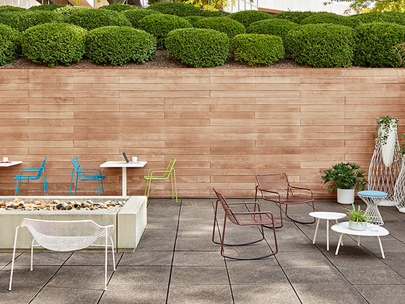 EMU Outdoor Setting with emu chairs and tables