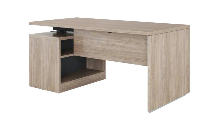 on white image of a wooden Slim leg height adjustable desk