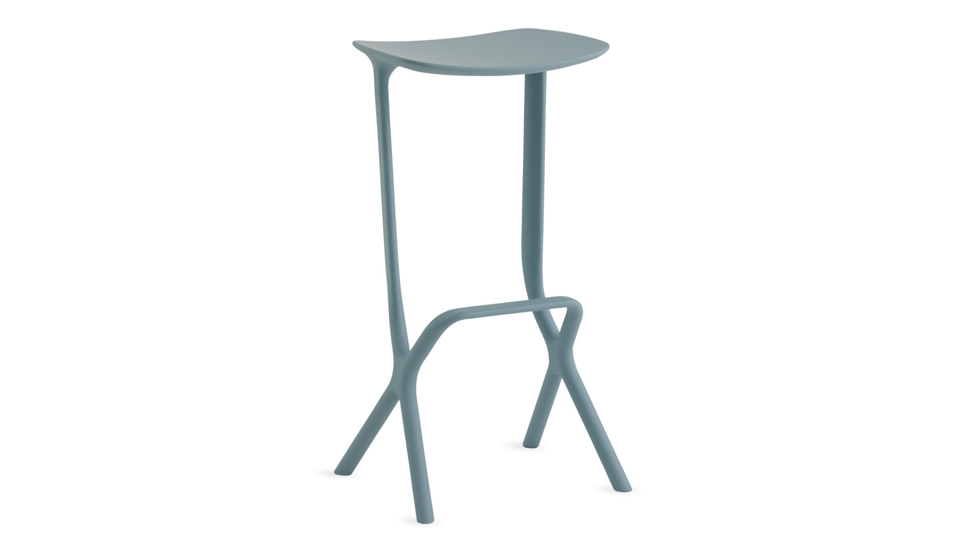 blue metal stool