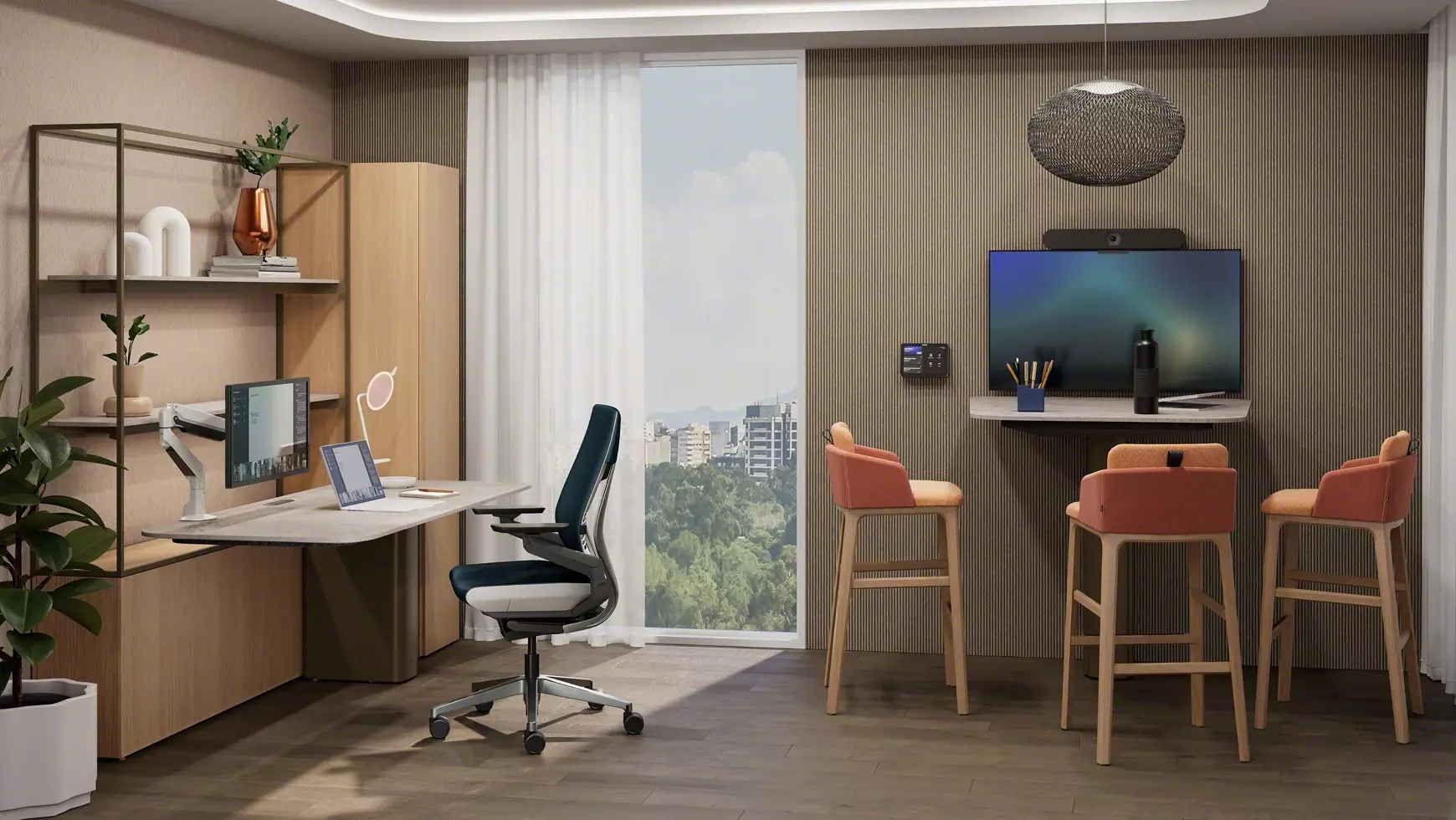 Cozy home office corner